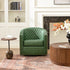 Logan Faux Leather Tufted Swivel Club Chair - Modern Swivel Chair | Swivel Accent Chairs | Kinwell Furniture | Swivel Armchairs