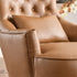 Letitia Faux Leather Wingback Chair - Camel Accent Chair | Decorative Faux Leather Chairs | Kinwell Furniture | Modern Wingback Accent Chairs
