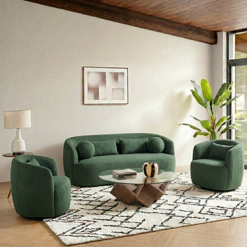 Ashlie Bouclé Loveseat | Fabric Loveseat Couch | Kinwell Furniture | Modern Loveseats & Comfortable Loveseat Sofa Couches
