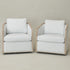 Claude Performance Linen Fabric Swivel Chair - Ivory Modern Swivel Chair | Swivel Accent Chairs | Kinwell Furniture | Swivel Armchairs