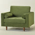 Tiziano Tufted Armchair – Green Velvet Accent Chair with Pillows | Mid-Century Lounge Chair | Kinwell Furniture