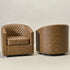 Logan Faux Leather Tufted Swivel Club Chair - Modern Swivel Chair | Swivel Accent Chairs | Kinwell Furniture | Swivel Armchairs
