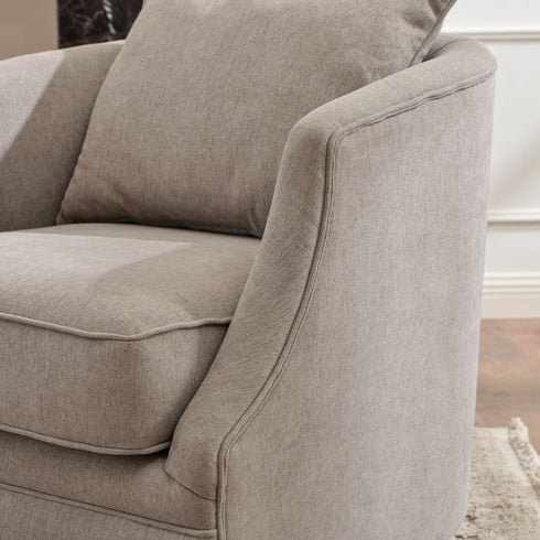 Minerva Swivel Barrel Chair - Gray Modern Swivel Chair | Swivel Accent Chairs | Kinwell Furniture | Swivel Armchairs