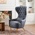 Letitia Faux Leather Wingback Chair - Navy Accent Chair | Decorative Faux Leather Chairs | Kinwell Furniture | Modern Wingback Accent Chairs