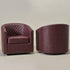 Logan Faux Leather Tufted Swivel Club Chair - Red Modern Swivel Chair | Swivel Accent Chairs | Kinwell Furniture | Swivel Armchairs