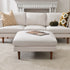 Albert Linen Blend Ottoman – Footrest & Pouf | Living Room Accent Seat | Kinwell Furniture | Contemporary Ottoman | Ivory