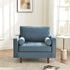 Tiziano Tufted Armchair – Blue Velvet Accent Chair with Pillows | Mid-Century Lounge Chair | Kinwell Furniture