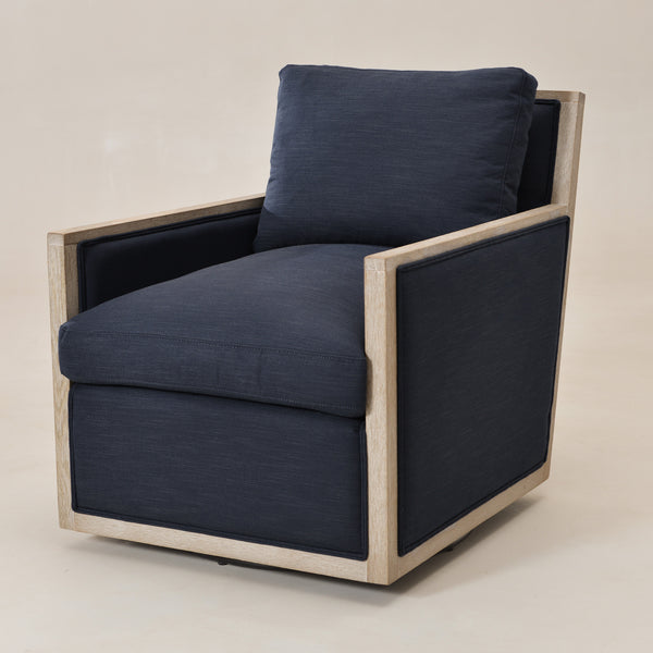 Sanford Down Swivel Armchair - Indigo Modern Swivel Chair | Swivel Accent Chairs | Kinwell Furniture | Swivel Armchairs