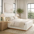Agnes Linen Platform Bed - Beige / Gray Upholstered Bed | Queen & King Platform Beds | Kinwell Furniture | Modern Linen Bed Frames