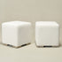 Bouclé Square Ottoman – White Modern Footstool | Small Upholstered Ottomans | Kinwell Furniture | Minimalist Cube Poufs