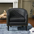 Logan Faux Leather Tufted Club Chair - Black Accent Chair | Decorative Accent Chairs | Kinwell Furniture | Modern Accent Chairs