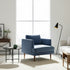 Upholstered Armchair – Blue Square Arm Accent Chair | Performance Fabric Armchair | Kinwell Furniture | Scandinavian, Timeless Design