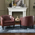 Logan Faux Leather Tufted Club Chair - Red Accent Chair | Decorative Accent Chairs | Kinwell Furniture | Modern Accent Chairs