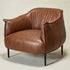 Kadar Leather Barrel Chair-Brown Modern Leather Chair | Accent Chairs | Kinwell Furniture | Barrel Chairs