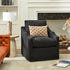 Charles Slipcover Swivel Barrel Chair – Black Modern Swivel Chair | Slipcover Swivel Chairs | Kinwell Furniture | Swivel Armchairs