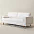 Tiziano Tufted 3-Seater Sofa – Ivory Linen Couch with Accent Pillows | Mid-Century Modern Sofa | Kinwell Furniture