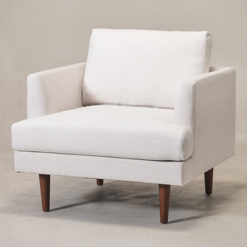 Upholstered Armchair – Ivory Square Arm Accent Chair | Performance Fabric Armchair | Kinwell Furniture | Scandinavian, Timeless Design