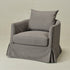 Eliza Slipcover Swivel Barrel Chair – Gray Swivel Armchair | Washable Slipcover Chair | Kinwell Furniture | Cozy Lounge Chair