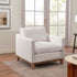 Albert Goose Down Feathers Armchair – Cream Square Arm Accent Chair | Plush Feather-Filled Chair | Kinwell Furniture | Cloud-Soft, Timeless Design