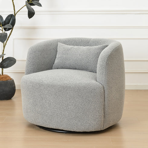 Ashlie Bouclé Swivel Barrel Chair