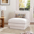 Linen Blend Down Feather Upholstered Accent Chair – Cream Modern Armless Slipper Chair | Goose Down Filled Lounge Chair with Removable Cushions | Kinwell Furniture | Extra Wide Accent Chair