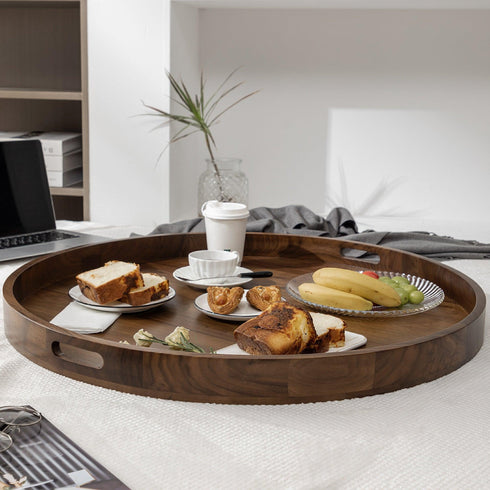Round Black Walnut Serving Tray - Kinwell Furniture