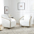 Barnett Swivel Barrel Chair - Pearl White Modern Swivel Chair | Swivel Accent Chairs | Kinwell Furniture | Swivel Armchairs