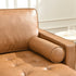 Tiziano Tufted 2-Piece Sectional Sofa – Camel Faux Leather Reversible Chaise Couch with Accent Pillows | Mid-Century Modern L-Shaped Sofa | Kinwell Furniture