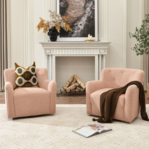 Vestie Chenille Swivel Barrel Chair - Comfy Swivel Chair | Accent Swivel Chairs | Kinwell Furniture | Mid Century Swivel Chairs