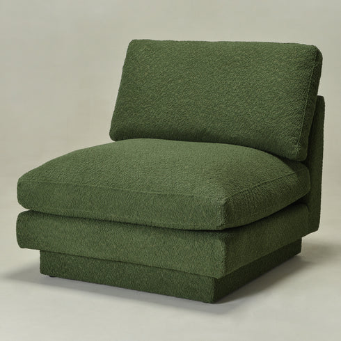 Montyne Bouclé Armless Chair - Comfortable Accent Chair | Side Chairs for Living Room | Kinwell Furniture | Oversize Accent Chairs & Large Accent Chairs
