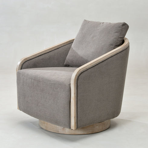 Barnett Swivel Barrel Chair - Slate Gray Modern Swivel Chair | Swivel Accent Chairs | Kinwell Furniture | Swivel Armchairs
