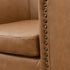Lawton Faux Leather Tufted Swivel Chair – Camel Industrial Modern Swivel Chair | Faux Leather Office & Lounge Chair | Kinwell Furniture | High Back Chair