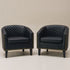 Logan Faux Leather Tufted Club Chair - Black Accent Chair | Decorative Accent Chairs | Kinwell Furniture | Modern Accent Chairs