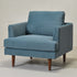 Upholstered Armchair – Blue Square Arm Accent Chair | Performance Fabric Armchair | Kinwell Furniture | Scandinavian, Timeless Design
