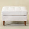 Tiziano Tufted Ottoman – Linen Rectangular Footrest & Accent Seat | Mid-Century Upholstered Pouf | Ivory Ottoman