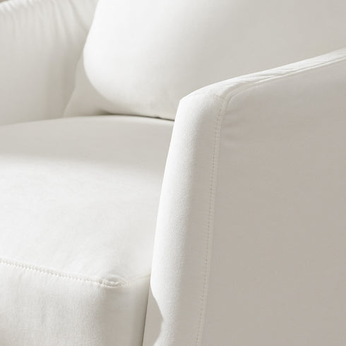 Eliza Slipcover Swivel Barrel Chair – White Swivel Armchair | Washable Slipcover Chair | Kinwell Furniture | Cozy Lounge Chair