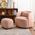 Ashlie Linen Swivel Barrel Chair - Coral Modern Swivel Chair | Swivel Accent Chairs | Kinwell Furniture | Swivel Armchairs