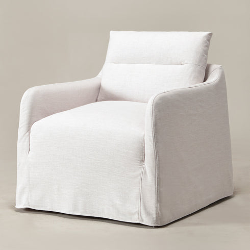 Clara Linen Slipcover Swivel Chair