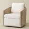 Claude Linen Swivel Cane Chair