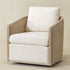 Claude Linen Swivel Cane Chair
