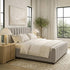 Agnes Linen Platform Bed - Beige / Gray Upholstered Bed | Queen & King Platform Beds | Kinwell Furniture | Modern Linen Bed Frames