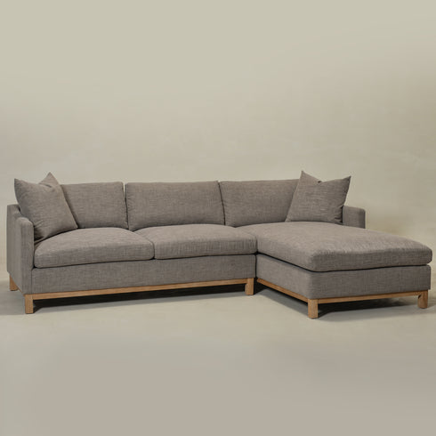 Goose Down Feathers Upholstered Sectional Sofa | Cloud Soft L-Shaped Sectional with Chaise | Down Filled Modern Sectional Couch | Comfortable Everyday Sectional Sofa | Modular L-Shape Sectional | Kinwell Furniture