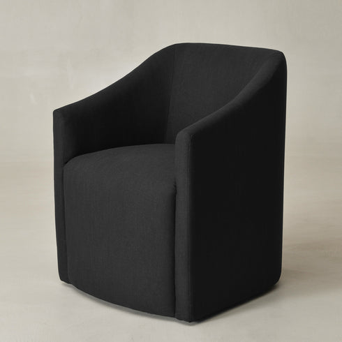 Rafa Performance Dining Chair with Casters �Padded Dining Chair with Arms | Chairs for Formal Dining Room | Kinwell Furniture | Soft Performance Fabric