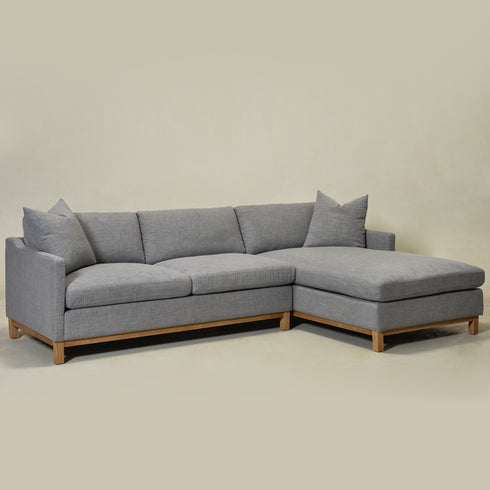 Goose Down Feathers Upholstered Sectional Sofa | Cloud Soft L-Shaped Sectional with Chaise | Down Filled Modern Sectional Couch | Comfortable Everyday Sectional Sofa | Modular L-Shape Sectional | Kinwell Furniture