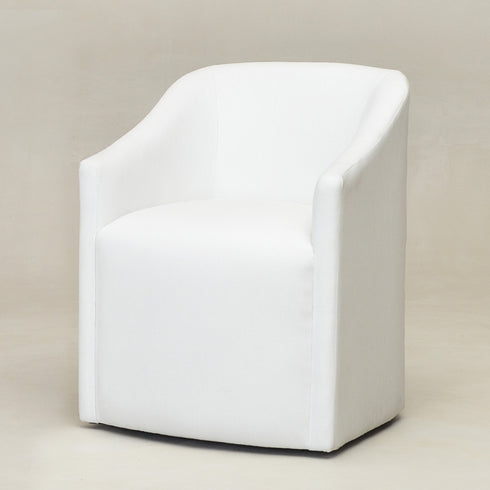 Rafa Performance Dining Chair with Casters - Covered Dining Chair | Dining Chairs with Arms | Kinwell Furniture | Performance Fabric Chairs