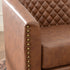 Logan Faux Leather Tufted Swivel Club Chair - Brown Mid Century Modern Swivel Chair | Waiting Room Swivel Chairs| Kinwell Furniture | Designer Swivel Chairs