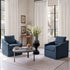 Charles Slipcover Swivel Barrel Chair – Navy Modern Swivel Chair | Slipcover Swivel Chairs | Kinwell Furniture | Swivel Armchairs