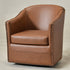 Lawton Faux Leather Tufted Swivel Chair – Brown Industrial Modern Swivel Chair | Faux Leather Office & Lounge Chair | Kinwell Furniture | High Back Chair