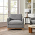 Goose Down Feathers Upholstered Armchair – Gray Square Arm Accent Chair | Plush Feather-Filled Chair | Kinwell Furniture | Cloud-Soft, Timeless Design