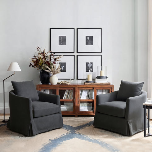 Eliza Slipcover Swivel Barrel Chair